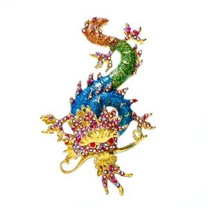 🐲 NEW Dragon Rhinestone Pin Brooch